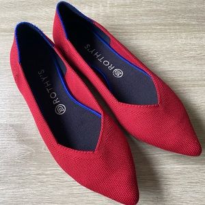 Rothy's The Point Red Womens Flats EUC - Freshly washed and ready to ship.